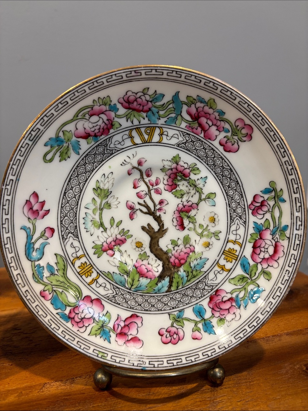 Aynsley China from England, Indian Tree pattern & Greek key saucers - Picture 8 of 14